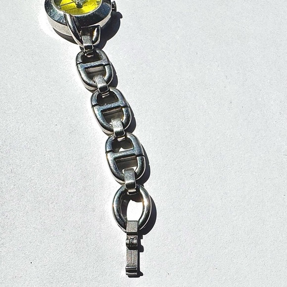 Fossil ESB 2427 Quartz Lime Green Dial Stainless Steel Link Bracelet, Band 7” - Picture 5 of 8